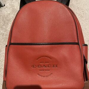Coach Men's Red Leather Backpack